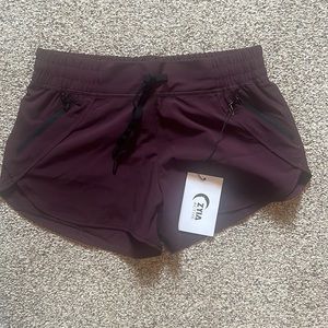 Zyia Plum Fierce Zipper Pocketed Shorts New with Tags